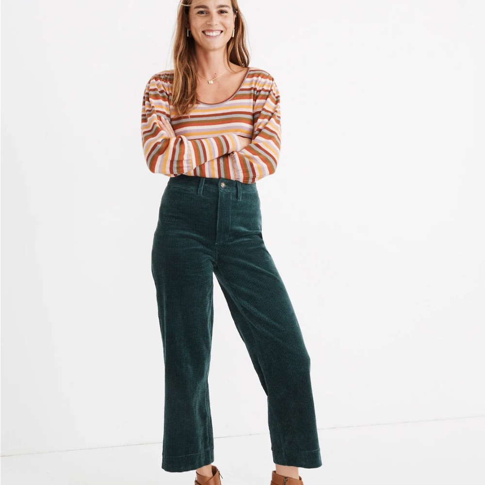 Madewell Slim Emmett Wide-Leg Crop Pants: Corduroy Edition